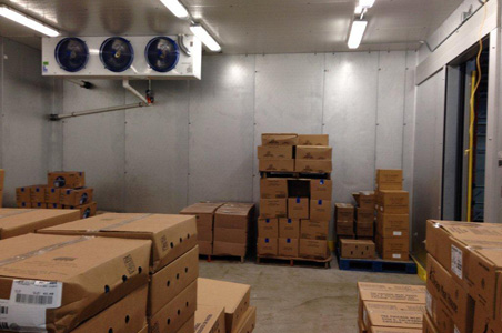 This is a commercial walk in cooler used in a climate controlled refrigerated storage facility.  It was ordered from and installed by Lindsey Refrigeration in North East PA.  It is located in Erie, PA.